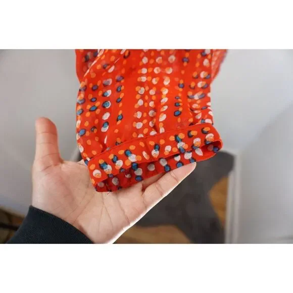 Old Navy Women’s Sheer Red Polka Dot Blouse - Size L - Picture 12 of 15